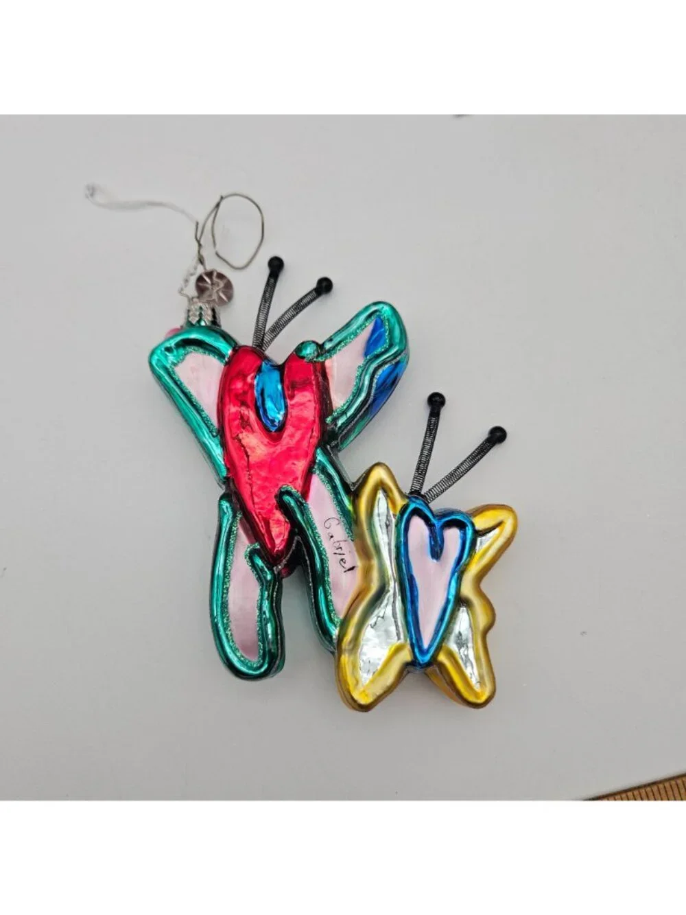 Christopher Radko Ornament Butterflies Childrens Art Project Gabriel Boxed